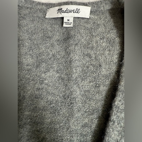 MADEWELL Heather Gray Alpaca/Merino Wool cozy Ryder Open Cardigan size M - Picture 13 of 16